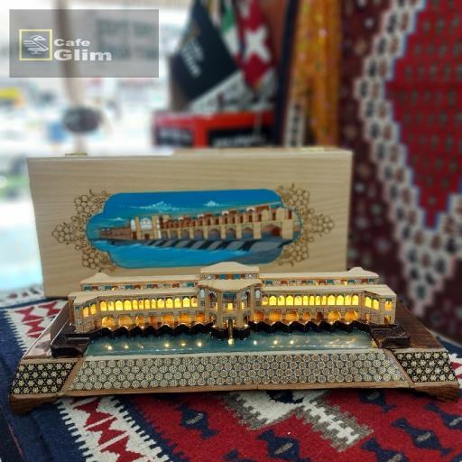    ماکت دست ساز چوبی خاتم کاری شده پل خواجو 12