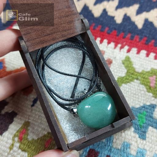 گردنبند سنگ دستساز آونتورین (Aventurine) کد 1296 همراه با جعبه کادویی