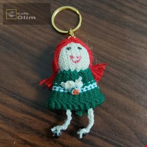 دسته کلید عروسکی بافت طرح ننه سرما کد 1301