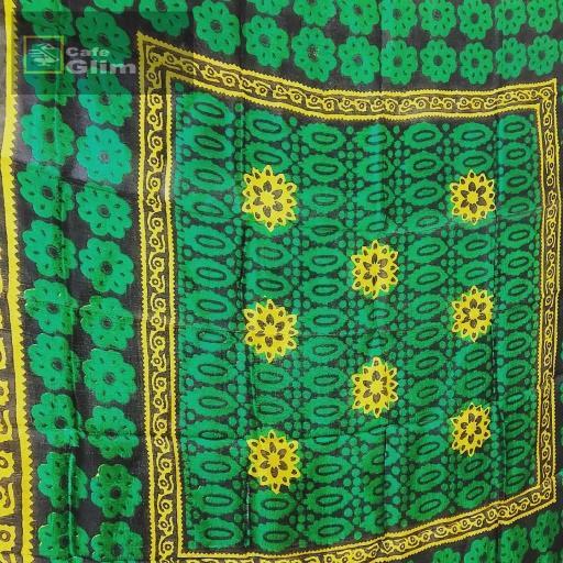 روسری ابریشمی ترک طرح زمرد کد 1279 رنگ سبز