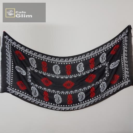 شال گلونی نخی رنگ قرمز