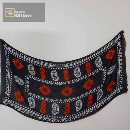 شال گلونی نخی رنگ نارنجی