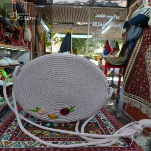  کیف دست بافت قیطان دوزی کد 1190 طرح 2