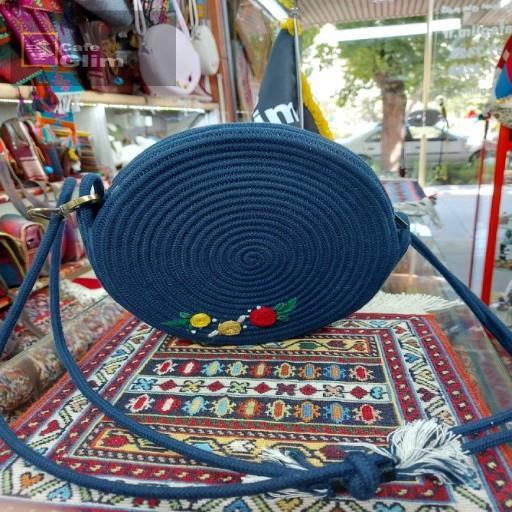  کیف دست بافت قیطان دوزی کد 1190 طرح 3