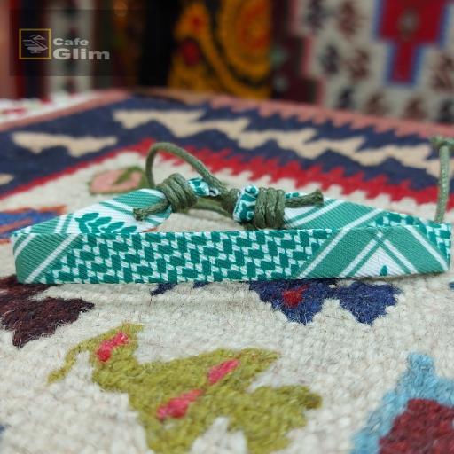 دستبند های دست بافت کردی طرح گلونی و لچکی کردی مدل 4