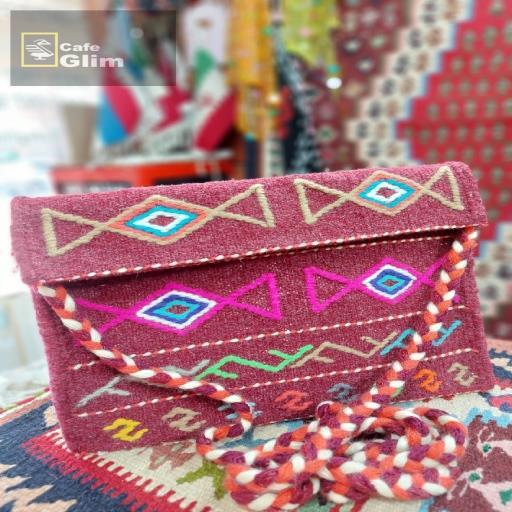  کیف گلیم دست بافت طرح یاسمن کد 1261