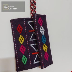 کیف دستی گلیمی دست بافت طرح پروانه کد 1306