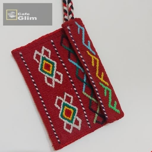 کیف دستی گلیمی دست بافت طرح پروانه کد 1306